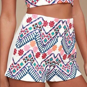 Embroidered Cotton Short